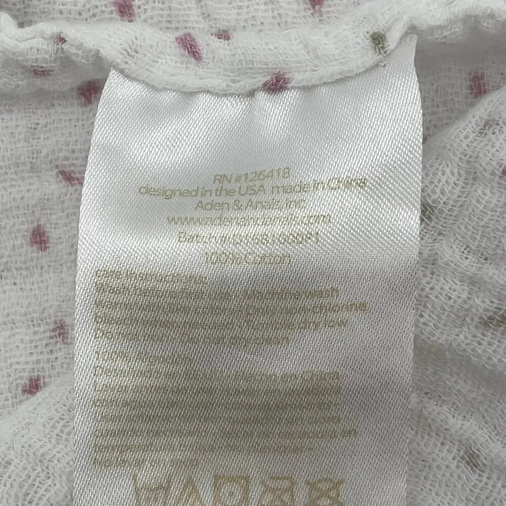 ADEN + ANAIS Baby Swaddle Blanket White Muslin Pink Gray Confetti Sleep Light